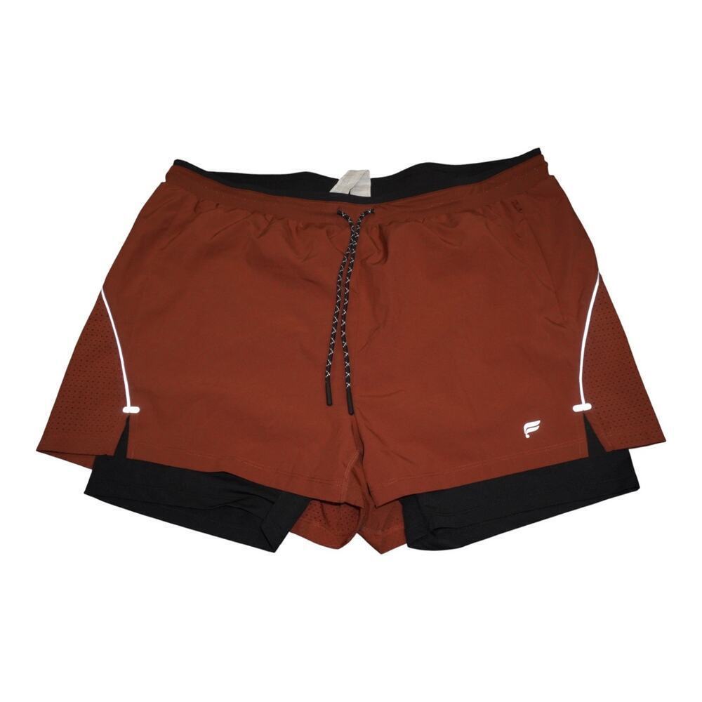 Fabletics Fundamental II Athletic Shorts Mens 2XL Orange Lined 5” Inseam
